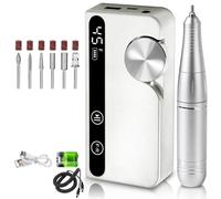 Vjsujehgy Trapano Elettrico Portatile Professionale per Unghie 45000RPM, Ricaricabile, A Basso Rumore, Levigatrice per Unghie, Bianca