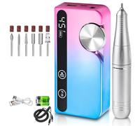 Vjsujehgy Trapano Elettrico Portatile Professionale per Unghie 45000RPM, Ricaricabile, A Basso Rumore, Levigatrice per Unghie Multicolore