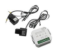 Vjsujehgy Tuya App Smart Contatore di Energia Wi-Fi Bilaterale Bilaterale AC110V 220V con Morsetto CT Consumo Energia Elettrica KWh (C)