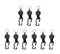 Vjsujehgy Un Scomparsa da 9 Confezioni - Bobina Porta Badge Resistente con Clip Moschettone Multitool, con Nel Acciaio Fino Un 25 Pollici, Nero