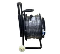 VJSUWI Cavo Patch in Fibra Ottica for Esterni 2/4/6/8 Core 500mtr 5mm monomodale SM TPU corazzato LSZH con Ruote a Tamburo con Tirante Retrattile(4 cores LSZH LC-LC)