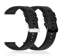 VJUYSW 2 cinturini per cinturini in silicone impermeabili a sgancio rapido,cinturini universali sportivi impermeabili di ricambio,con fibbia in acciaio inossidabile nera o argento per uomo donna