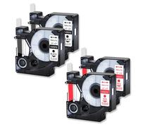 VJZYUTSW 4pcs etichette di colore assortite compatibili con d1 nastro 45010 45013 etichette standard nastro 12 mm per etichetta 100 120p 260p(Combination B)