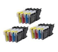 VJZYUTSW LC38 LC39 LC61 LC65 LC980 LC985 LC990 LC1100 Cartuccia a inchiostro Compatibile con DCP-J125 185C 195C J315W DCP-145C 185C 385C 535 Stampante(3 SET(12PC))