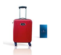 VK Vivien Kondor London (Valigia da cabina + Power Bank Combo) bagaglio a mano piccolo | Powerbank sottile da 10000 mAh, Blu, Red Cabin Suitcase, Set Bagagli