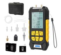 VKALTUL Manometro digitale PT530, manometro acqua, manometro aria compressa con valore di alta precisione, 10 letture, 29 memorizzazione dati, adattatori di misura multipli,-100~300Kpa