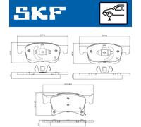 VKBP 80301 A SKF Kit pastiglie freno, Freno a disco per OPEL,VAUXHALL