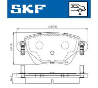 VKBP 90170 SKF Kit pastiglie freno, Freno a disco per FORD,JAGUAR,RENAULT