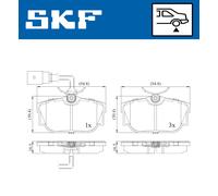 VKBP 90493 E SKF Kit pastiglie freno, Freno a disco per VW