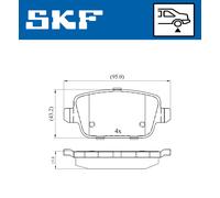 VKBP 90498 SKF Kit pastiglie freno, Freno a disco per LAND ROVER,PROTON