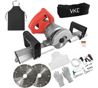 VKE Elettrico Tagliapiastrelle, 1200W 45° Tagliapiastrelle ad Acqua | Taglio Preciso 45°, Raffreddamento Acqua Anti-Polvere, Include Borsa e Grembiule, Ideale per Piastrelle Ceramiche in Cantiere