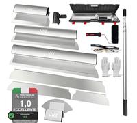 VKE Set Spatole per Stucco 30/50/80 cm con Lame Intercambiabili e Valigetta | Manico in Lega di Alluminio con Asta Telescopica da 2,1 m e Spazzola a Rullo per Intonacare Pareti e Soffitti