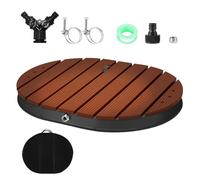 Vkechh doccia esterna per pavimento e piscina, in WPC con 22 ugelli in rame, fino a 4 m di altezza, pedana regolabile, antiscivolo, resistente alle intemperie