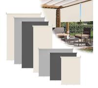 Vkechh Tenda da sole verticale 180 x 140 cm protezione dal vento, resistente alle intemperie, per balcone, terrazza, Beige, 2 Stück