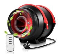 Vkechh Ventilatore a tubo regolabile da 100 mm, ventilatore a canale in linea, 320 m3/h, ventilatore silenzioso con telecomando, spina europea, per bagno, WC, cucina, serra, tenda, garage