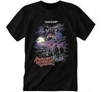 VKEID An American Werewolf in London Black T-Shirt Printed Tee Graphic Top for Men Shirt L