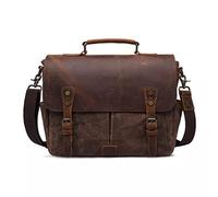 vkeid Borsa a tracolla per fotocamera impermeabile vintage in tela Batik da 14" per laptop, borsa casual per foto da uomo e donna DSLR (Colore : Coffee, Dimensioni : 33 x 11.5 x 27cm)
