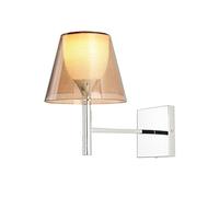 vkeid Faretto EyeWeb, E27 Lampada da parete in metallo, bracciolo, lampada da parete con paralume in acrilico, accessori per testiera, per soggiorno, camera da letto, hotel/Ambra speranzosa