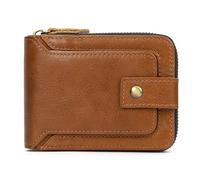VKEID Portafogli Porta carte multiplo Porta carte con cerniera Porta carte Organizer Porta carte Porta carte con cerniera orizzontale Fermasoldi for patente di guida Portafogli da Uomo(Yellow Brown)