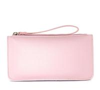 VKEID Portafoglio da Donna Fermasoldi lungo e morbido da donna, portamonete con pochette a doppio strato, di grande capacità Portafoglio di Grande Ccapacità (Color : Pink, Size : 19x9x2.5cm)