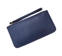 VKEID Portafoglio da Donna Fermasoldi lungo e morbido da donna, portamonete con pochette a doppio strato, di grande capacità Portafoglio di Grande Ccapacità (Color : Navy blue, Size : 19x9x2.5cm)