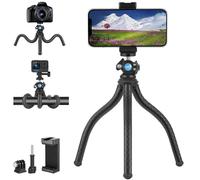 Vkesen Treppiede Smartphone,Treppiede Flessibile per Telefono,Fotocamera e Action Camera,Girevole a 360° Mini Treppiede,Treppiede da Viaggio per Smartphone,Fotocamera,IPhone 15/14/13,Samsung,GoPro