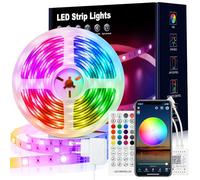VKH Striscia LED 10 m, RGB, Autoadesiva, Bluetooth, Telecomando e App, Catena Luminosa, Luci Decorative per Camera e Feste