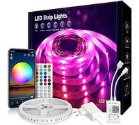 VKH Striscia LED 15 Metri, 5050 RGB Colorate con Telecomando e App, Sincronizza Cambia Colore con la Musica, Luci LED per Camera da Letto, Cucina, Decorazione per Feste, Bar (1 * 15m)