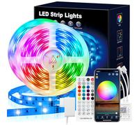 VKH Striscia LED 20 m, striscia LED RGB Bluetooth, 20 m, autoadesiva, con telecomando e app, catena luminosa a LED per camere, giochi e feste (2 x 10 m)