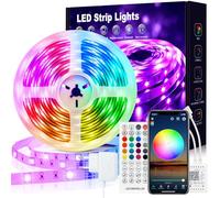 VKH Striscia LED 5 m, striscia LED 5 m, autoadesiva, Bluetooth RGB, con telecomando e app, catena luminosa a LED, illuminazione a LED, per camere, giochi e feste