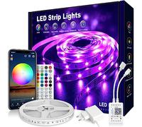 VKH Striscia LED 5 Metri(30 LED/m), 5050 RGB Colorate con Telecomando e App, Sincronizza Cambia Colore con la Musica, Luci LED per Camera da Letto, Cucina, Decorazione per Feste, Bar (5m)