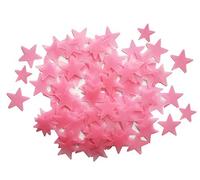 VKI® adesivi luminosi a forma di stelle, da parete, per cameretta dei bambini, per grandi e piccoli,fluorescenti e brillanti al buio, 200 pz, Rosa