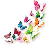 VKI® Farfalle Decorative Adesive de Parede, 12 pezzi 3D Magnete Colore Adesivi Murali Farfalle Decalcomanie