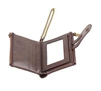 vkiopu Mens Wallet Zipper Genuine Leather RFID Card Hlders Cwhide Zip Cin Pcket Bifld Wallets fr Cash Bank Cards Cins Cffee Clr Men Brwn (Color : Cffee), 64432