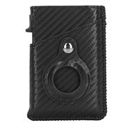 vkiopu RFID Blcking Card Wallet, Aluminum Ally and PU Multifunctin Small Card Prtectin Lcatr Wallet (Color : Carbn Fibre Black)