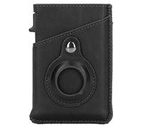 vkiopu RFID Blcking Card Wallet, Aluminum Ally and PU Multifunctin Small Card Prtectin Lcatr Wallet (Color : Black)