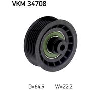 VKM 34708 SKF Galoppino/Guidacinghia, Cinghia Poly-V per FORD