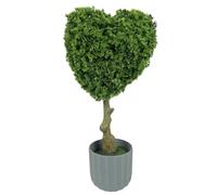 VKZ Albero Artificiale a Forma di Cuore da Interno con Vaso Moderno, Pianta Finta Sempreverde Realistica con Tronco Naturale, Decorazione Romantica per Casa, Ufficio, Ingresso