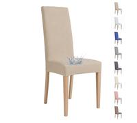 VKZ Coprisedia Impermeabile Elasticizzato per Sedia con Schienale Alto, Rivestimento Protettivo Antimacchia in Poliestere, Antiscivolo e Lavabile, per Sala da Pranzo-Beige Set da 2 pezzi
