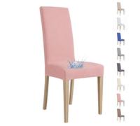 VKZ Coprisedia Impermeabile Elasticizzato per Sedia con Schienale Alto, Rivestimento Protettivo Antimacchia in Poliestere, Antiscivolo e Lavabile, per Sala da Pranzo-Rosa Set da 4 pezzi