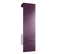 Vladon Carlton Hallway Set 5, Set di contenitori per corridoi con 1 Pannello Appendiabiti con Anta incorporata e 1 Asta Appendiabiti, Bianco Opaco/Violetto Porpora Lucido (52 x 193 x 35 cm)