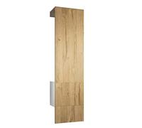 Vladon Carlton Hallway Set 5, Set di contenitori per corridoi con 1 Pannello Appendiabiti con Anta incorporata e 1 Asta Appendiabiti, Bianco Opaco/Rovere Naturale (52 x 193 x 35 cm)