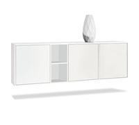 Vladon Cassettiera Cuba - bianco opaco/bianco opaco - Credenza moderna per la zona giorno - (LxAxP) 182x53x35 cm
