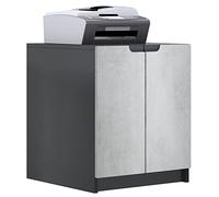 Vladon Mobiletto porta stampante Logan, armadietto schedario con 2 scomparti e 2 ante, cassa nero opaco, frontali ottica cermento ossido, (51 x 60,5 x 54 cm)