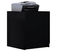 Vladon Mobiletto porta stampante Logan, armadietto schedario con 2 scomparti e 2 ante, cassa nero opaco, frontali nero opaco, (51 x 60,5 x 54 cm)
