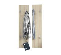 Vladon Pannello da parete 120, Pannello appendiabiti con 2 pannelli, Rovere grezzo (28 x 120 x 2 cm ciascuno)