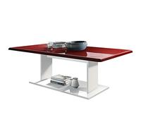 Vladon Tavolino Tavolino Mono in bianco con bordeaux High Gloss