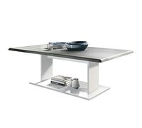Vladon Tavolino Tavolino Mono in bianco con compensazioni in grigio ossidato.