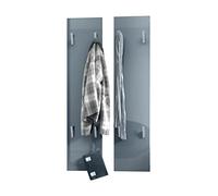 Vladon Wall Panel 120, Pannello Appendiabiti con 2 Pannelli, Grigio Lucido (28 x 120 x 2 cm ciascuno)