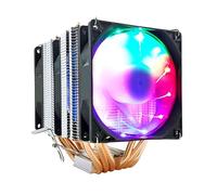 VLALAMNO CPU Cooler RGB 6 Heatpipe PC Air Cooler 4 Pin PWM Ventola CPU Silenziosa AMD AM4 Ventola di Raffreddamento CPU LGA2011-X79-X99-E5(Size:Rainbow Light 3 Fan)
